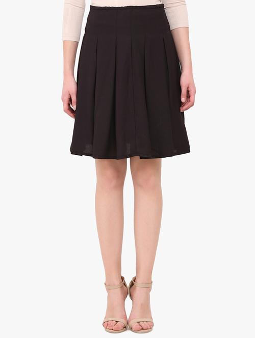 black crepe flared skirts - 14128826 - Very Small Image - 1