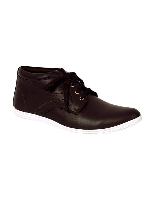 brown leatherette lace up shoe - 14130143 - Very Small Image - 1