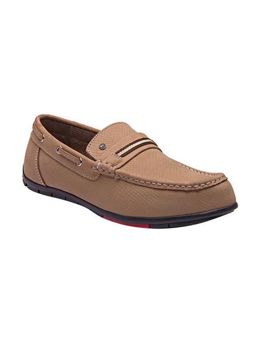 Beige Nubuck Leather Slip On Loafer - 14130788 - Very Small Image - 1