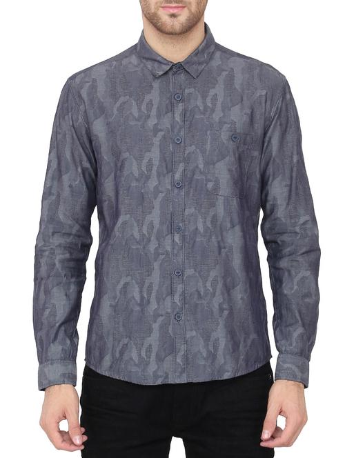 grey cotton casual shirt - 14133360 - Very Small Image - 1