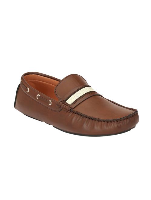 brown leatherette slip on loafer - 14135635 - Very Small Image - 1