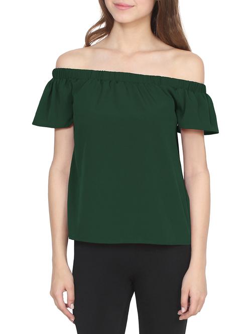 green poly crepe casual top - 14143216 - Very Small Image - 1