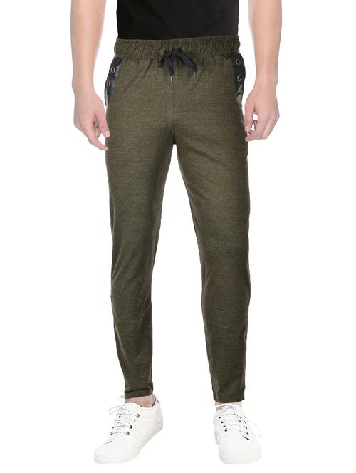 brown cotton  full length track pant - 14157855 - Very Small Image - 1