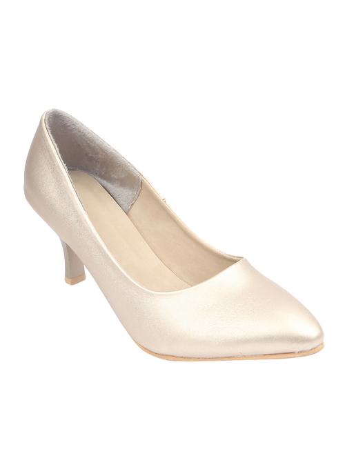 gold leatherette slip on pumps - 14157991 - Very Small Image - 1