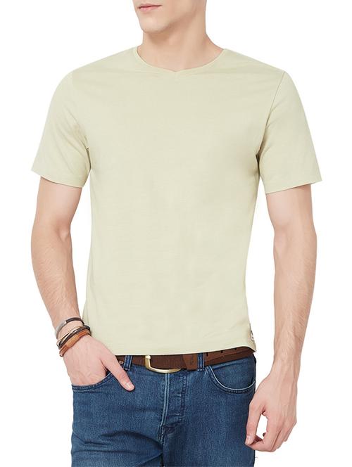 beige cotton t-shirt - 14160714 - Very Small Image - 1