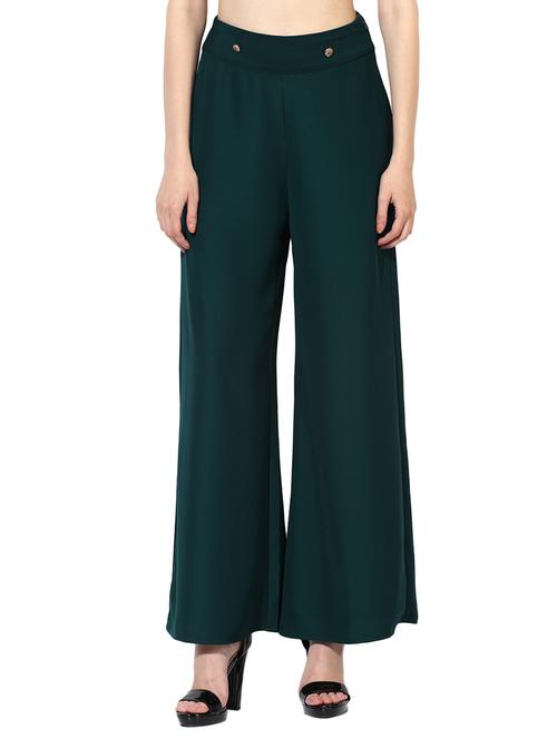 solid green casual palazzo - 14169799 - Very Small Image - 1