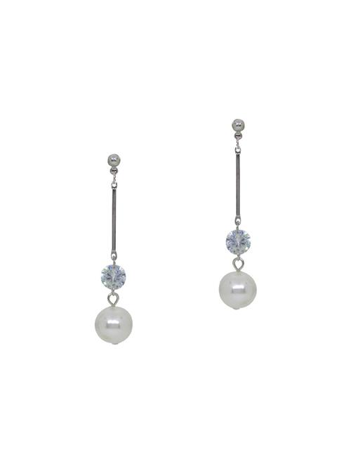 silver metal drop earrings - 14177550 - Very Small Image - 1