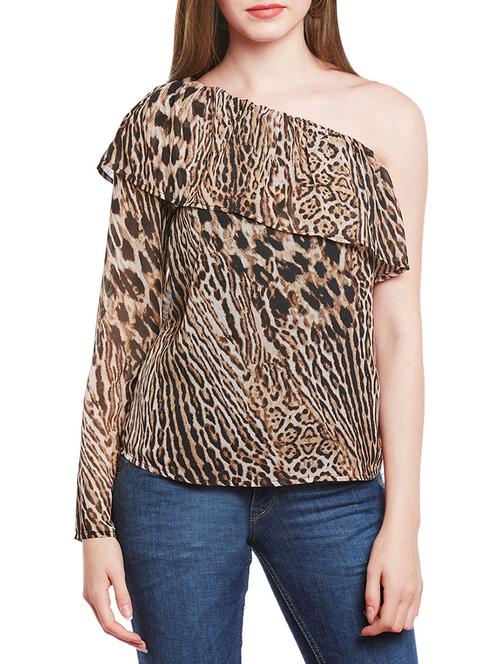 animal print single shoulder top - 14178887 - Very Small Image - 1