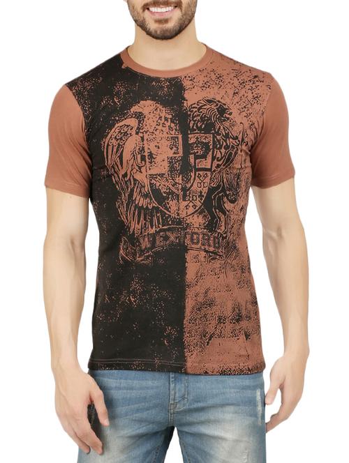 Brown Cotton T-shirt - 14179484 - Very Small Image - 1