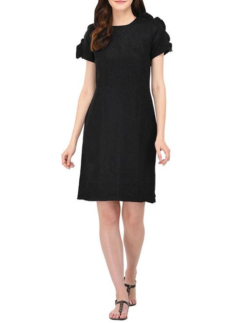 black polyester shift dress - 14181315 - Very Small Image - 1