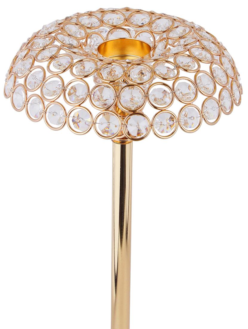 crystal tealight pillar candle stand showpiece - 14182781 - Standard Image - 2