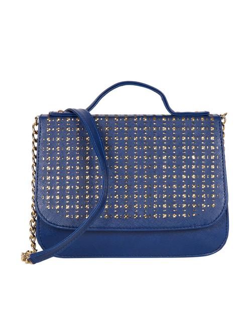 blue leatherette  regular sling bag - 14184724 - Very Small Image - 1