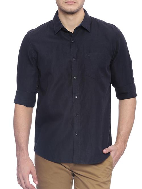 black cotton blend casual shirt - 14189557 - Very Small Image - 1