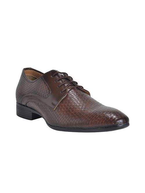 brown leatherette lace-up derby - 14190053 - Very Small Image - 1