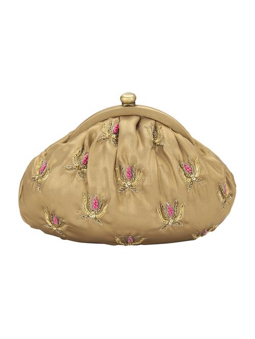 gold silk pouch clutch - 14191791 - Very Small Image - 1