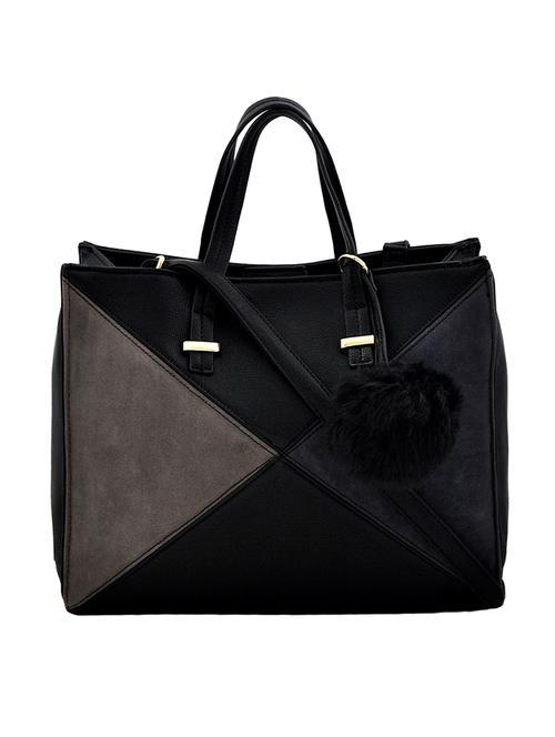 black leatherette  handbag - 14197014 - Very Small Image - 1