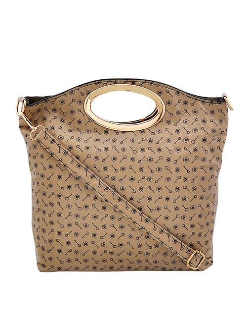 beige leatherette  handbag - 14197022 - Very Small Image - 1