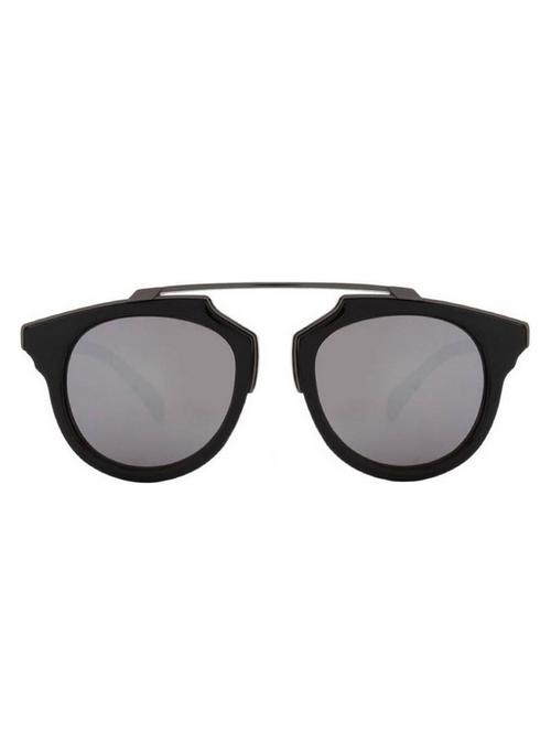black frame grey shade lens retro round unisex sunglasses - 14204520 - Very Small Image - 1