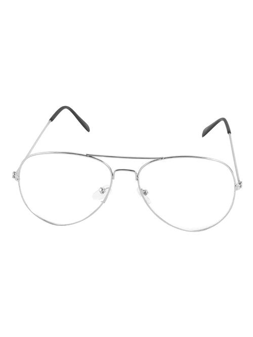 silver frame clear shade uv protected aviator sunglasses (unisex) - 14204540 - Very Small Image - 1