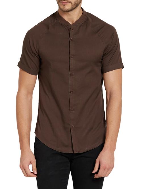 brown cotton casual shirt - 14209201 - Very Small Image - 1