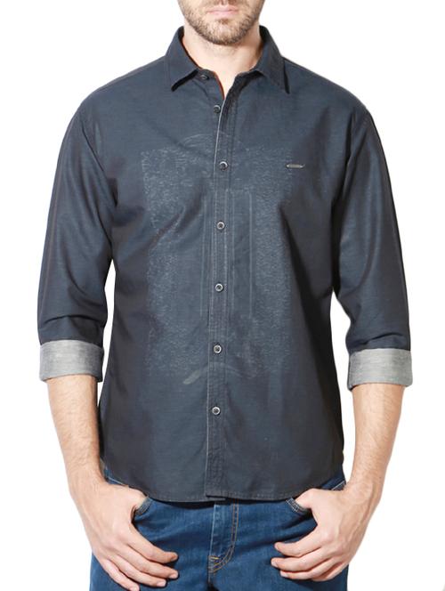 grey cotton blend casual shirt - 14210681 - Very Small Image - 1