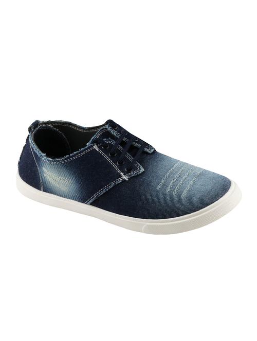 blue denim lace up sneaker - 14212481 - Very Small Image - 1