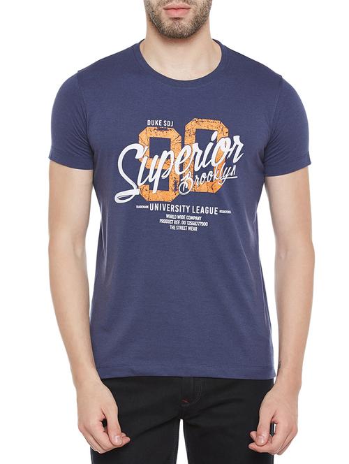 navy blue cotton t-shirt - 14215429 - Very Small Image - 1