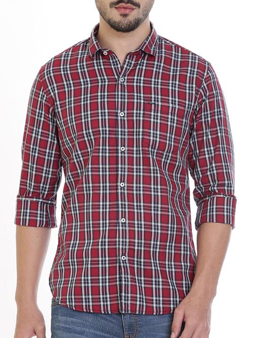 red cotton casual shirt - 14220666 - Very Small Image - 1