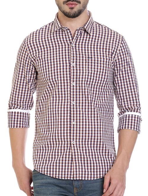 brown cotton casual shirt - 14220677 - Very Small Image - 1