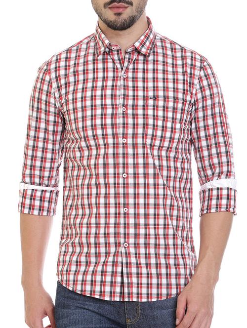 red cotton casual shirt - 14220681 - Very Small Image - 1
