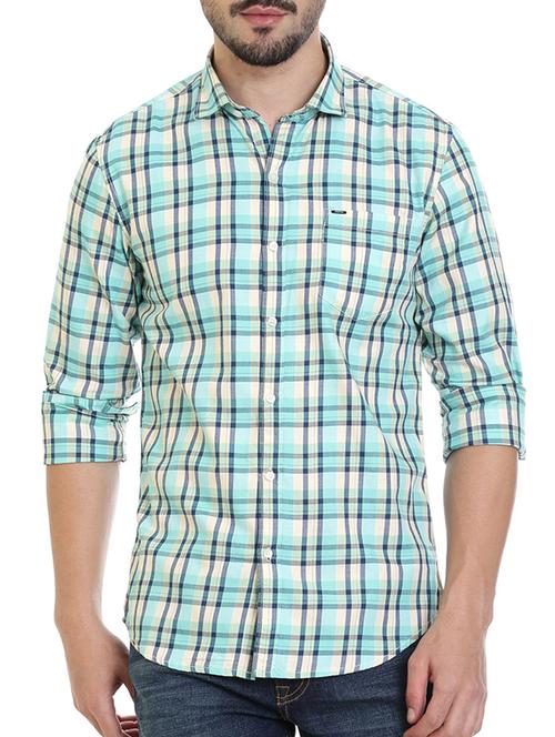 blue cotton casual shirt - 14220694 - Very Small Image - 1