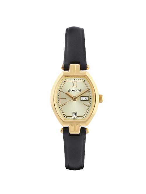 sonata analog gold dial women's watch - 8083yl03 - 14220803 - Very Small Image - 1