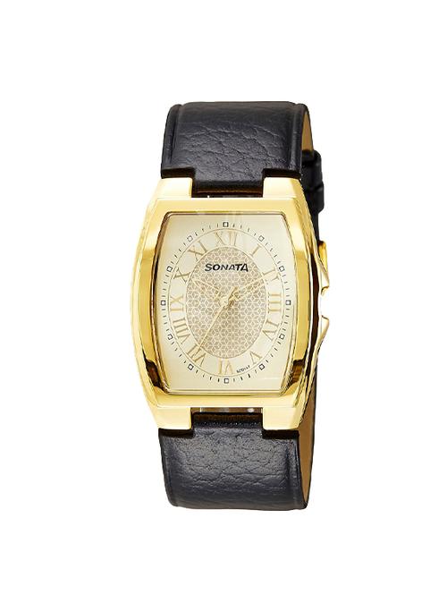 sonata analog champagne dial men's watch - 7998yl01a - 14220859 - Very Small Image - 1