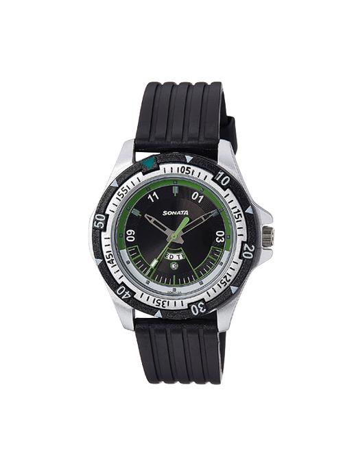 sonata super fibre analog black dial men's watch-nd7930pp10j - 14220880 - Very Small Image - 1