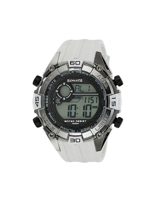 sonata 77026pp02 white digital watch for men - 14220883 - Very Small Image - 1