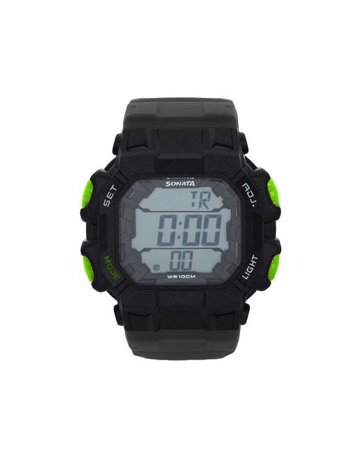 sonata black digital watch for men - 77025pp01 - 14220884 - Very Small Image - 1