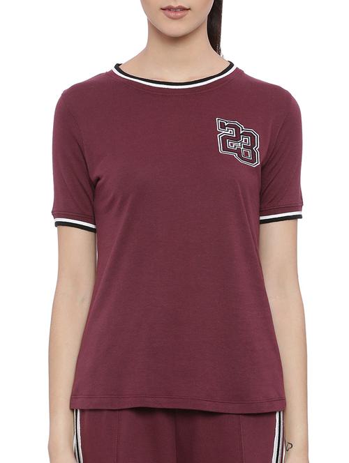 red cotton blend tee - 14221183 - Very Small Image - 1