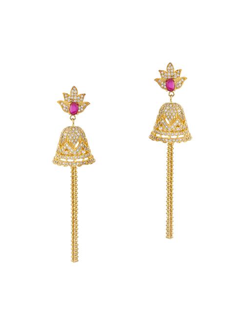 golden brass drop earrings - 14221767 - Very Small Image - 1