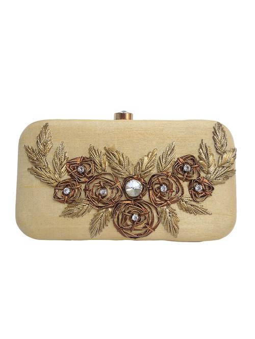 gold silk box clutch - 14222571 - Very Small Image - 1