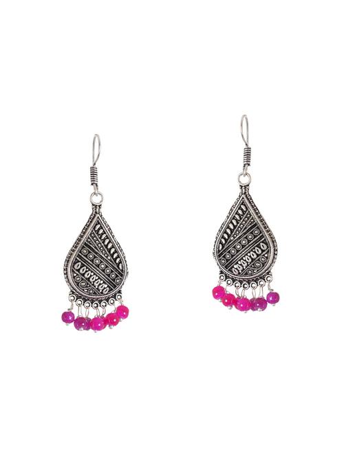 pink metal drop earrings - 14224398 - Very Small Image - 1