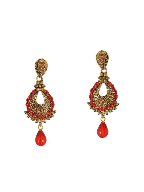 red metal drop earrings - 14224409 - Very Small Image - 1