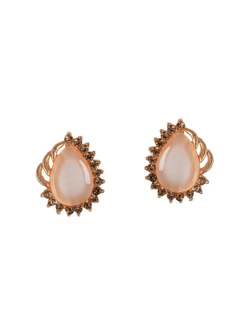 Pink Metal Studs Earrings - 14224425 - Very Small Image - 1