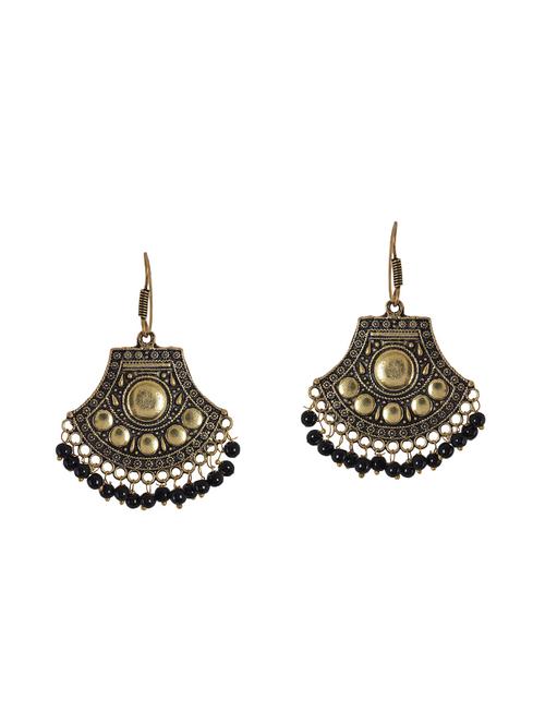 black metal drop earrings - 14224462 - Very Small Image - 1