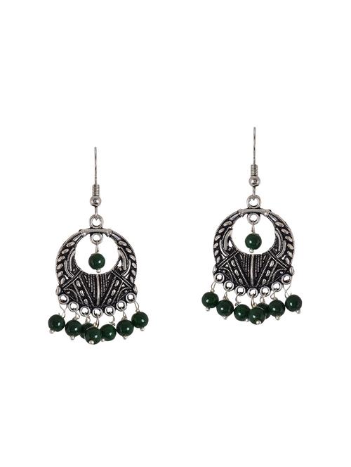 Green Metal Drop Earrings - 14224500 - Very Small Image - 1