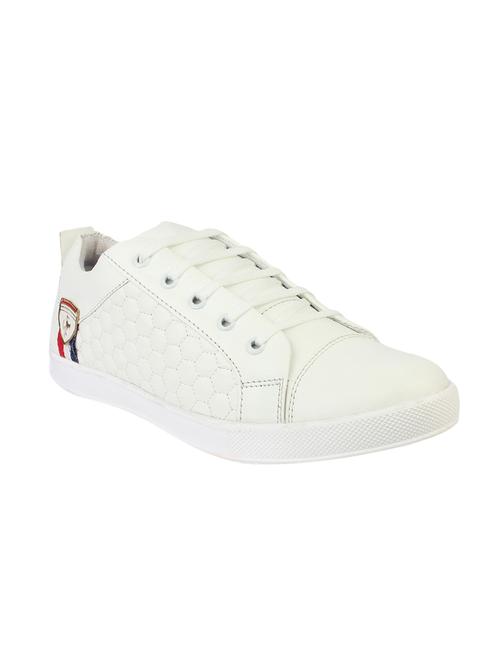 White Leatherette Lace Up Sneaker - 14228863 - Very Small Image - 1