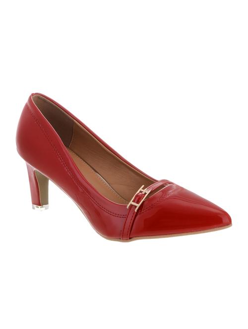 red fabric slip on pumps - 14229126 - Very Small Image - 1