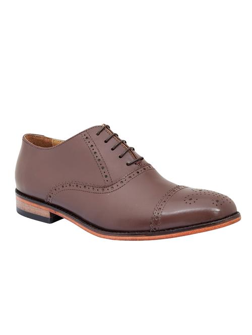 brown leather formal lace-up oxford - 14235386 - Very Small Image - 1