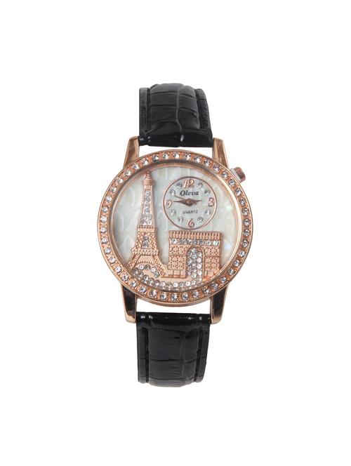 oleva premium women's leather watch oplw-7 - 14237692 - Very Small Image - 1