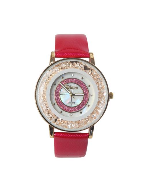 oleva premium women's leather watch oplw-9 - 14237694 - Very Small Image - 1