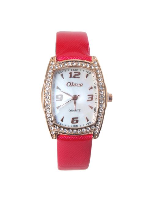 oleva pink women's leather watch oplw-25 - 14237708 - Very Small Image - 1